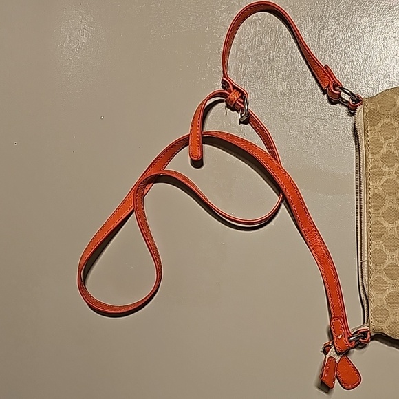 Nine West Canvas Crossbody Bag with Orange Trim - Picture 4 of 5
